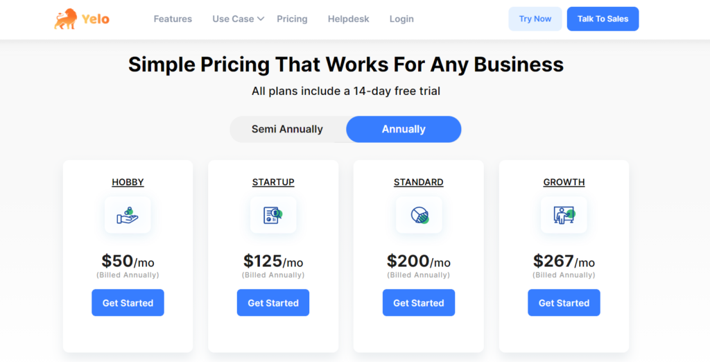 Yelo - Price Plans | Online marketplace cost calculation 

