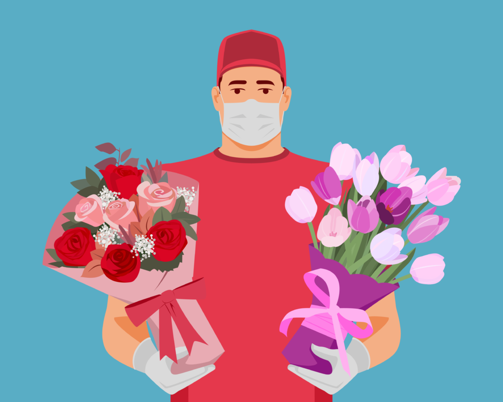 Repartidor de flores para entrega directa al consumidor