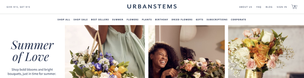 Urbanstems flower delivery service
